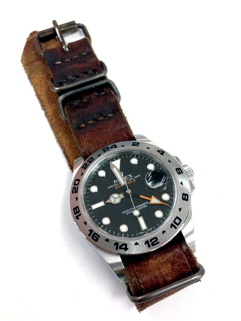 rolex explorer ii black nato strap|rolex explorer 2 watch straps.